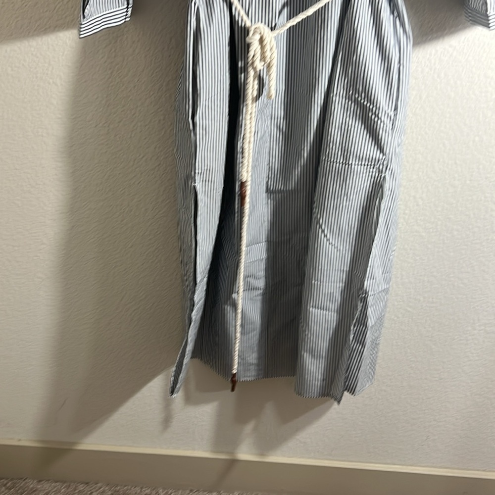 Banana Republic women’s SHIRT dress  SZ XL 100% cotton v-neck POPLIN   Coastal - Picture 5 of 10